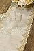Ling's moment 12x108 inch Ivory Burlap Hessian Table Runner With Gold Victorian Lace, Spring Easter Decor Country Rustic Wedding Decorations, Farmhouse Decor, Bridal Shower Decor