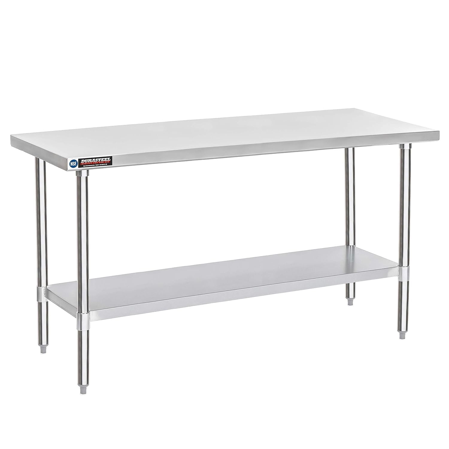 DuraSteel 24x72 Stainless Steel Work Table - NSF Commercial Prep Metal Table - Outdoor Pizza Oven Stand w/Under Shelf - Kitchen Island Laundry Utility Garage Microwave Stand Rolling Storage Cart Vevo Image