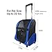 HARBO Pet Travel Carrier Rolling Backpack for Dogs Cats Small Animals Airline Travel Tote (Blue)