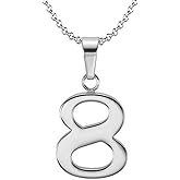 925 Sterling Silver Number 0-9 Charms Pendant Necklace with Chain