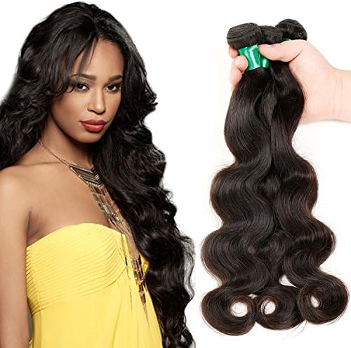Brazilian Virgin Human Hair Weave Body Wave Hair 3 Bundles Unprocessed Virgin Remy Hair Extensions 8a Grade Natural Color 95-100g/pc (16 16 16)