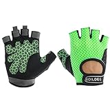 Ai.Moichien Ultralight Anti-Slip Workout Gym Gloves with Silica Gel Grip Padded Green XL