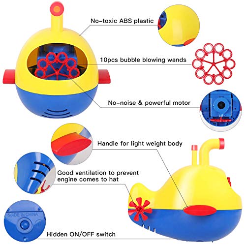 Sunba Youth Bubble Machine Automatic Bubble Blower Machine for Kids Boys Girls , Over 500 Bubble Per Minute Maker with Bubble Solution for Birthday Party , Christmas …