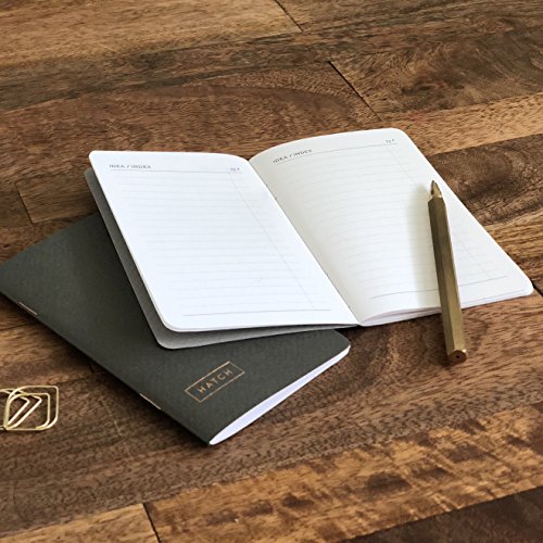 Hatch Idea Bank - Small Pocket Notebooks with Index, Dot Grid Pages (Set of 3) - 3.5 x 5.5"