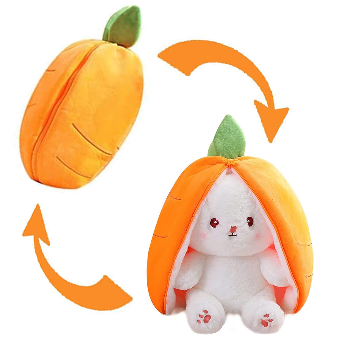 YOOVERSE Easter Bunny Stuffed Animal Plush,Reversible Carrot/Strawberry