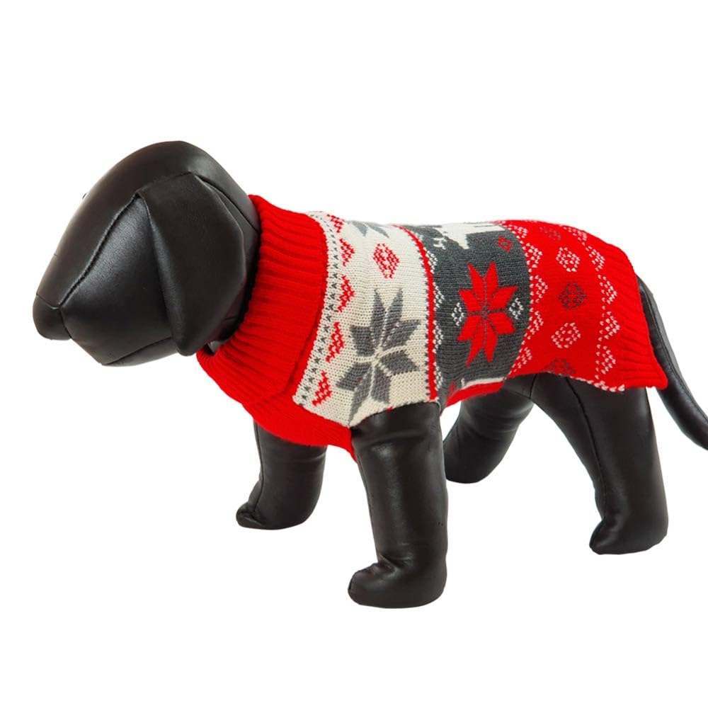Nobby Snowflake Dog Jumper, Red, 45 cm