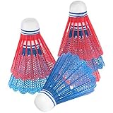 Wilson Plastic Badminton Shuttlecocks Pack of 6 (Red/Blue)