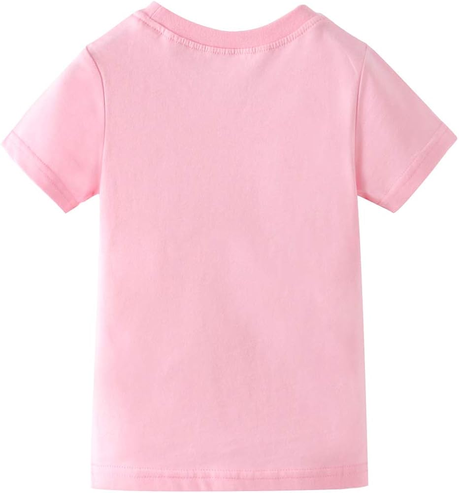 Toddler Girls T-Shirt Short Sleeve Shirt Unicorn Print Cotton Summer Tops Tees Shark Graphic: Clothing