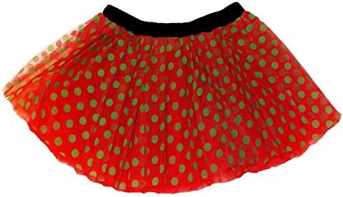 Colorful Running Tutu Christmas Red Green Polka Dot Women's Standard