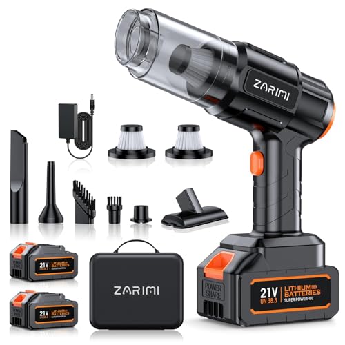 Car Vacuum Portable Cordless, 50,000Pa High Power Dust Buster, 6-in-1 Handheld Vacuum Cleaners for Home, Car, Pet Hair, Keyboard, Black
