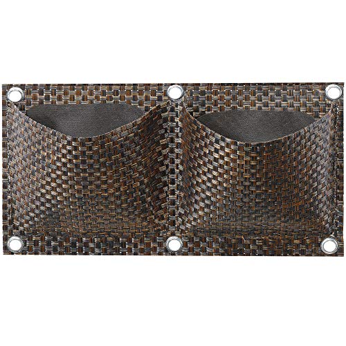 CelinaSun Pflanztasche Balkon 0,22 x 0,4 m braun Polyrattan Bepflanzung Pflanzbeutel hängend draußen