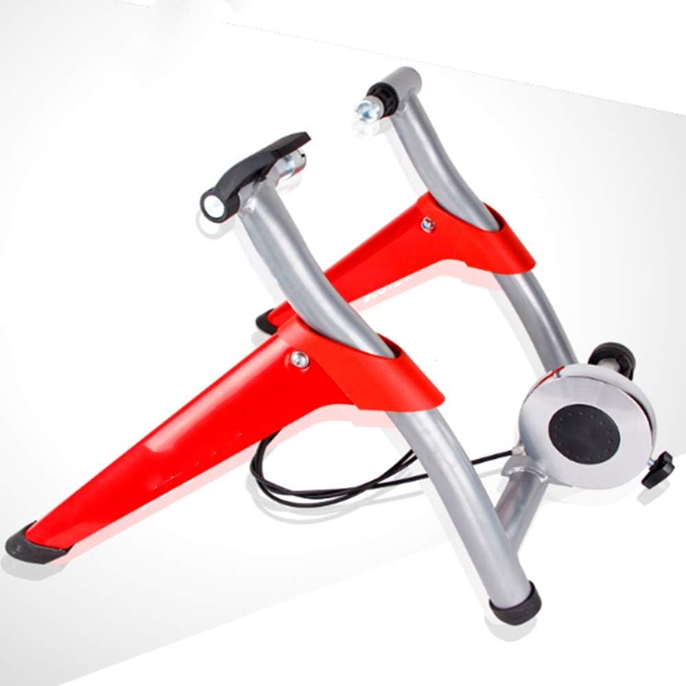XinC Bike Trainer Stand, Indoor Fluid Bicycle Exercise Trainer Quiet Real Road Feel Flywheel, Suitable for Mountain and Road Bikes for Indoor Cycling,Red