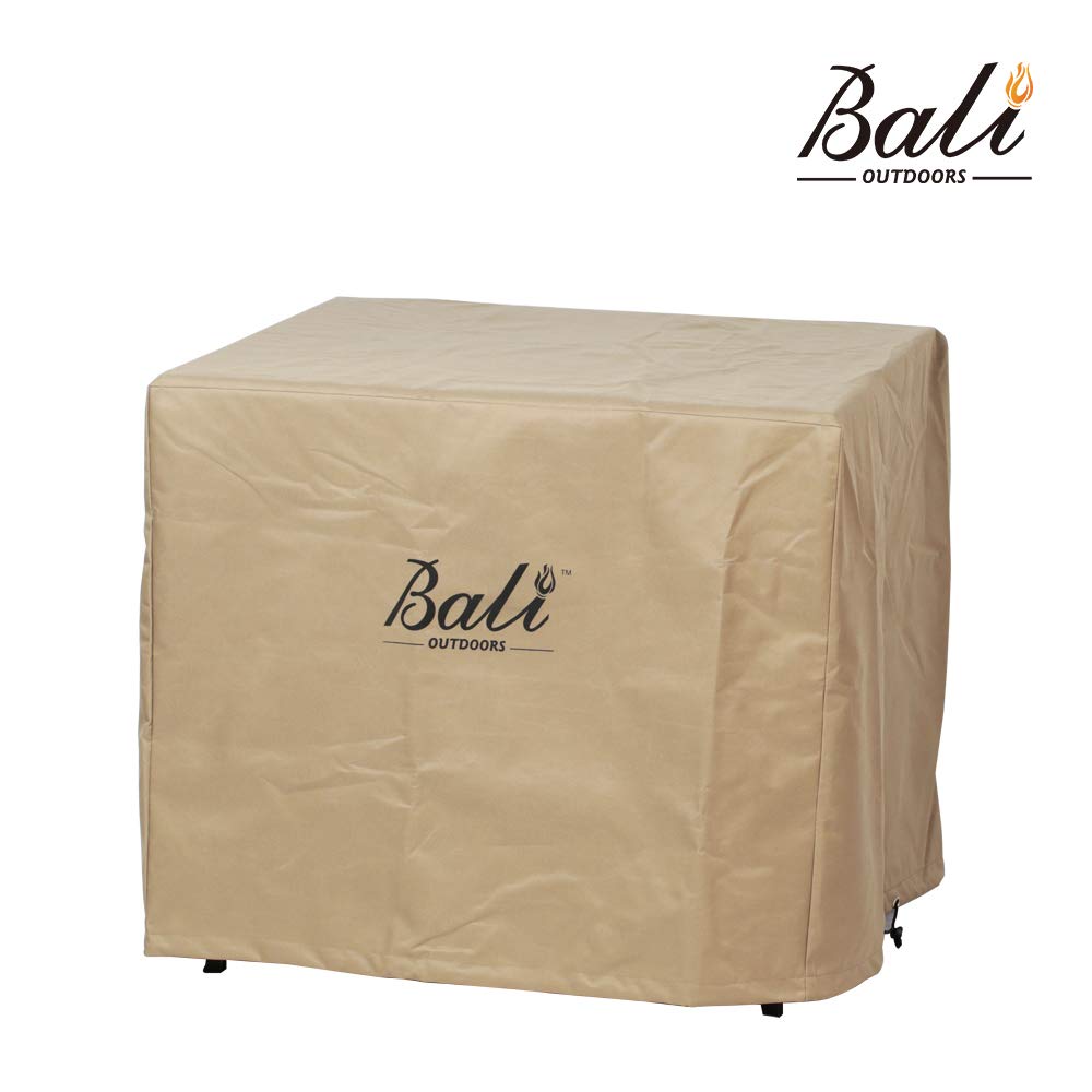 BALI OUTDOORS32 Inch Square Patio Fire Pit Table Cover, Heavy Duty, Waterproof and Weather Resistant Oxford Fabric Cover, Brown