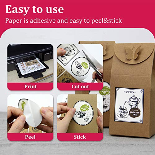 MECOLOUR Premium Printable Vinyl Sticker Paper For Cricut Matte White ...