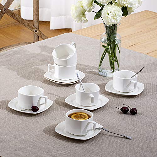 SUNTING Kaffeetassen Set Porzellan CremeWeiß Espressotassen Set 6 Personen. Neue Bone China Kaffeeservice mit 6 200ml… – Bild 8