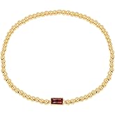 Dainty Birthstone Bracelet for Women Imitation Crystal Bead Elastic Bracelets Trendy Friendship Birthday Jewelry Christmas Stuff for Women