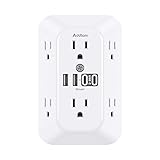 Addtam Surge Protector Outlet Extender, 6-Outlet