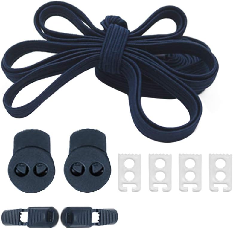 QIUQUEEN Elastic No Tie Shoelaces for Adults and Kids Two Types of Locks - Fit All Shoes