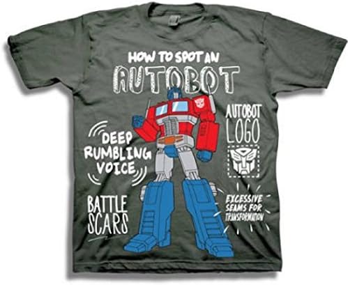 Transformers Toddler Little Boys Spot An Autobot T-Shirt (5T, Charcoal Grey)