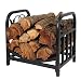 PATIO WATCHER Firewood Rack Log Bin Firewood Storage Holder for Indoor Outdoor Backyard Fireplace Heavy Duty Steel&nbsp;Black