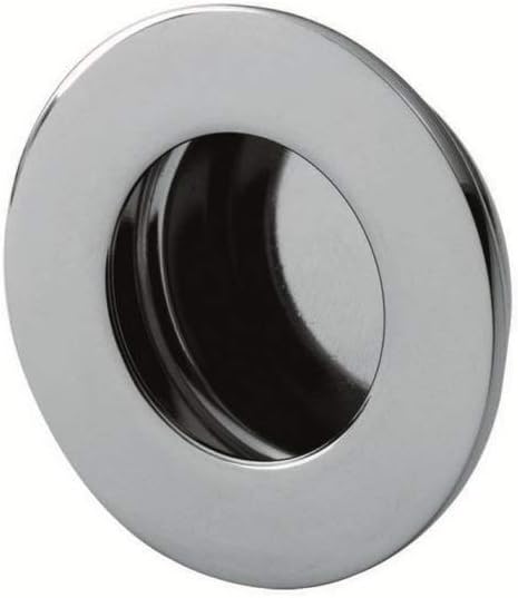 Flush Small Circular Recessed Sliding Door Pull Handle 48mm - Satin Stainless Steel