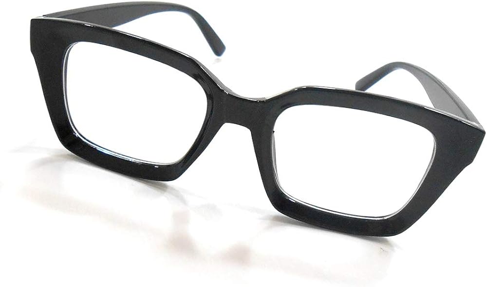 Amazon ユグドラシル 極太フレーム 黒縁 スクエア 伊達メガネ サングラス 黒 クリア ブラック 男女兼用 四角 かっちり スーツ ファッショングラス ウエリントン ファッション眼鏡 通販