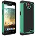 ZTE Maven 2 case, ZTE Prestige case, ZTE Sonata 3 case, CoverON [HexaGuard Series] Slim Hybrid Hard Phone Cover Case for ZTE Maven 2/ Prestige/Sonata 3 - Teal & Black