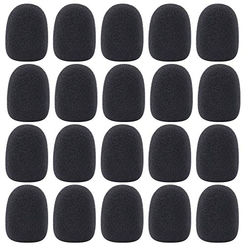 Sunmns 20 Pack Mini Size Lapel Headset Microphone Mic Windscreen Foam Cover, Black