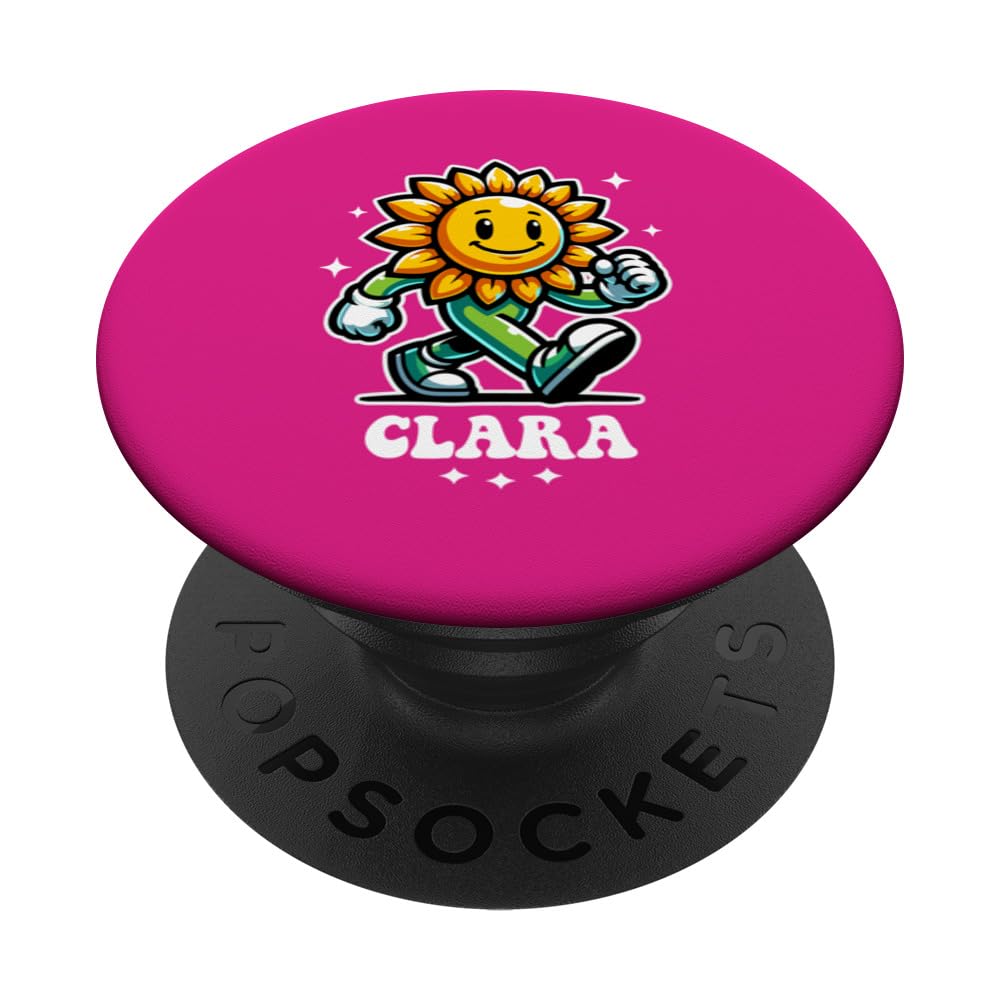 Clara Cute Sunflower Design for Girls Name Clara PopSockets Swappable PopGrip