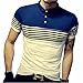 LOGEEYAR Mens Summer Slim Fit Contrast Color Stitching Stripe Short Sleeve Polo Casual T-Shirts (Large, 508-white)
