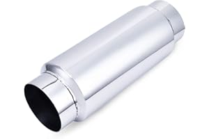 ESPEEDER SYKRSS 4 Inlet/Outlet Exhaust Muffler Universal Stainless Steel Straight Through Muffler
