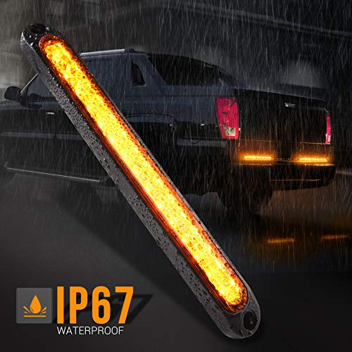 MICTUNING 2Pcs 10 Inch 15 LED Trailer Identification Light Bar Strip