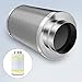 4 Inch Air Carbon Filter with Reversible Flange Odor Control Activated Charcoal Filter Pre-Filter Included Air Scrubber for Grow Tent Indoor Plants