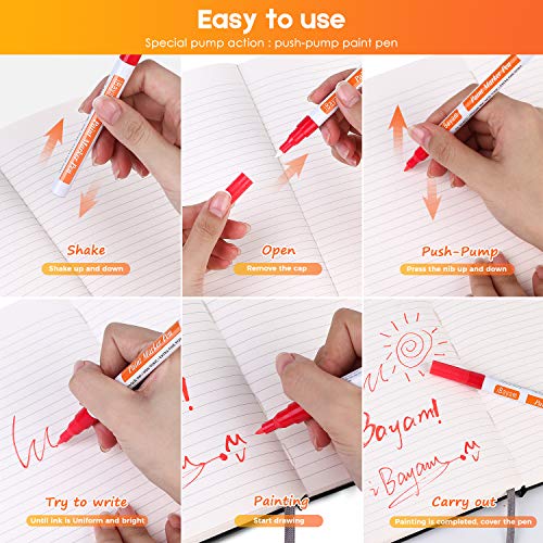 Acrylic Paint Marker Pens, 21 Colors Oil Based Painting Markers for