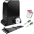 TOPENS RK990T Automatic Sliding Gate Opener Rack Drive Electric Gate Motor for Heavy Driveway Slide Gates Up to 2200 Pounds, Security Gate Operator AC Powered with Nylon Gear Rack and Remote Control