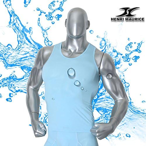 Mens Compression Under Base Layer Tank Top Tights ICESKIN Sleeveless Shirts QI SKY XL