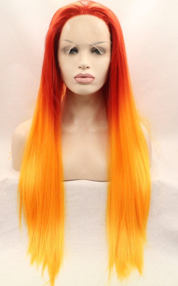 red orange yellow wig