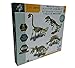 CLUB GENIUS FF253 4 Pack Dinosaurs Skeleton Excavation Kit Set, Fossil Block is White, Tools is Brown Color, 7.4