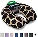 World's Best Feather Soft Microfiber Neck Pillow, Giraffe Print, Neck-Supportive Travel Pillow