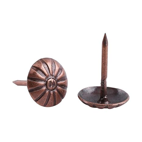 Akozon Antik Dekor Nägel,100 stück Vintage Bronze Polsterung Nägel Bronze Metall Tags DIY Dekorative Möbel Ziernägel Möbel So