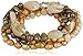 Amazon Collection Champagne and Bronze Color Dyed Freshwater Cultured Pearl Stretch Bracelet, Set of 5