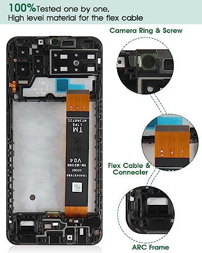 For Samsung Galaxy A13 4G LCD Display for Samsung A13 Screen Replacement for Galaxy A13 Touch A137 A135 Digitizer with Frame (Black)