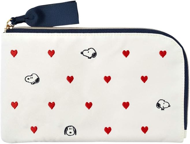 Amazon Co Jp スヌーピー ポーチ Snoopy マルチ ティッシュポーチ 小物入れ フラット プチエンブロイダリー ハート スター 刺繍 かわいい レディース シューズ バッグ