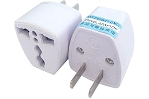 ALINNA Travel Power Adapter, High Performance Universal UK EU AU to US Plug Adapter Converter(2 Pack)