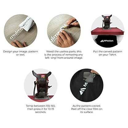 MiPremium Glitter Black Heat Transfer Vinyl HTV, Glitter Iron On Vinyl (Pack of 4 Sheets), for T Shirts Sports Clothing Other Garments & Fabrics, Easy to Cut Press & Weed Black Glitter Vinyl (Black) - Image 5