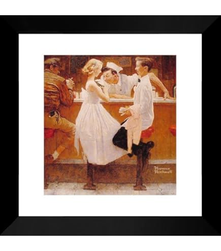 Amazon.com: Prom Dress 22x22 Framed Art Print by Rockwell, Norman: Artwork:  Posters & Prints
