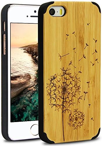 iPhone SE Wood Case,Unique Real Wood Premium Heavy Duty Thin Protective Case for Apple iPhone SE