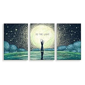 3 Panel Canvas Wall Art Quiet Dream Pictures Home Wall Decorations for Bedroom Living Room Paintings Canvas Prints Framed - 16"x24" x 3 Panels