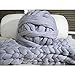 welltree Merino Soft Chunky Wool Yarn for Arm Knitted DIY Your Favorite Thick Blankets (Grey - 6.6 lbs)