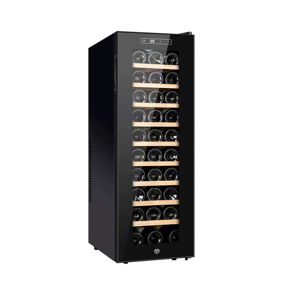 CHENJIU 30 Bottle Wine Cooler Thermoelectric Stainless-Steel Fridge for Red or White, Digital Display, Reversible Glass Door